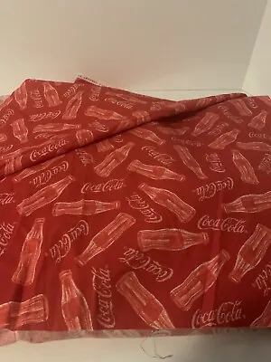 7 Yards Vintage Coca Cola Spectrix Fabric Quilting Cotton Coke Red Bottles • $195