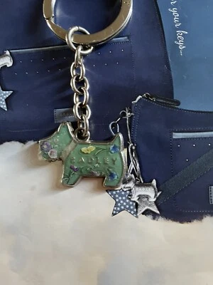 £9.75 • Buy Radley Floral Metal Dog Tag / Key Ring Bag Charm.