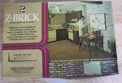 28 Tiles Vintage Z-Brick Country Rustic Facing Beige Tan Unused 1 Box 92034 USA • $74.99