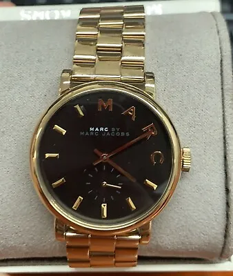 Marc Jacobs MBM3355 Baker Black Dial Gold Tone Stainless Steel Women's Watch • $127.22