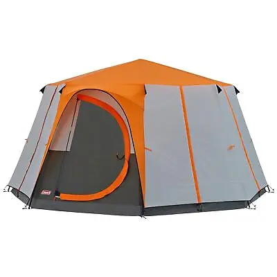 Coleman Cores Tent Orange Camping Festival Waterproof Yurt 8 Man Person Berth • £209