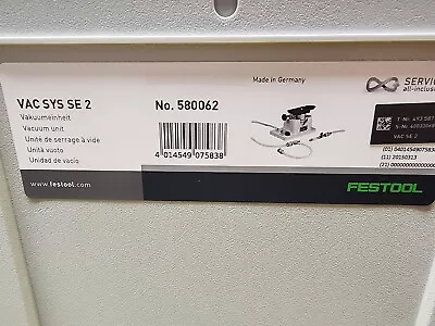 Festool 580062 VAC SYS System -  Se2 Brand New Rare • $1425