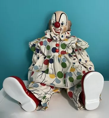 Vintage Porcelain Clown Doll Musical Wind Up Figure Victoria Impex • $20