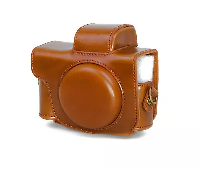 Camera Case For Canon Powershot G5X Leatherette G5 X Bag Braun CC1119c • $54.40