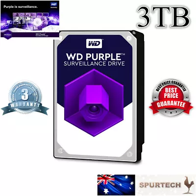 Western Digital WD Purple 3.5  3TB Surveillance Internal Hard Drive OEM • $94