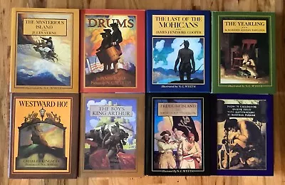 8 Book Lot Scribners Classics Vtge HC's: 7  By N.C. Wyeth & 1 By M. Parrish • $114.95