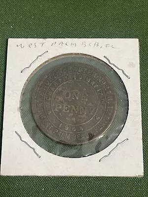 Rare 1904 Masonic Penny Lake Worth Chapter 24 West Palm Beach Coin Florida Token • $9.63