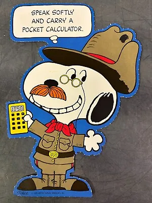 Vintage Snoopy Poster Charles M. Schulz 1958 Speak Softly And Carry A Calculator • $25