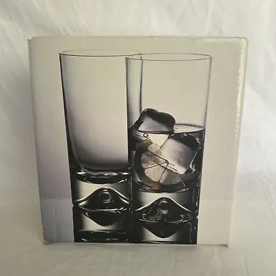 Vintage Boxed Pair Of Dartington Lead Crystal Dimple Hi-Ball Glasses  FT10/3 • $30