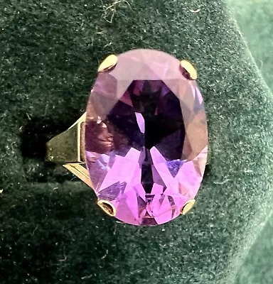 Amethyst Ring Size L Pre Owned 9ct Yellow Gold • £90