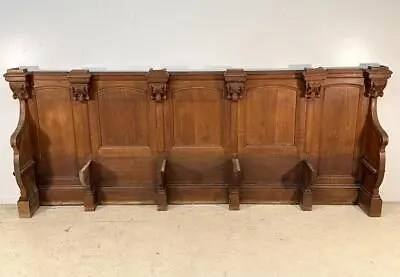 38 Feet Of Antique Paneling/Wainscoting With Bench Mounts In Solid Oak Wood • $8950