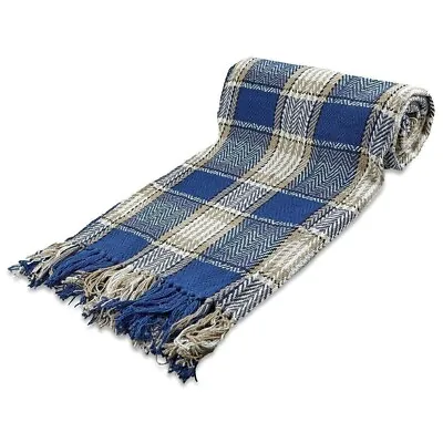 100% Cotton Sofa / Bed Throw In Herringbone And Stitch Designs - 4 Sizes • $18.12