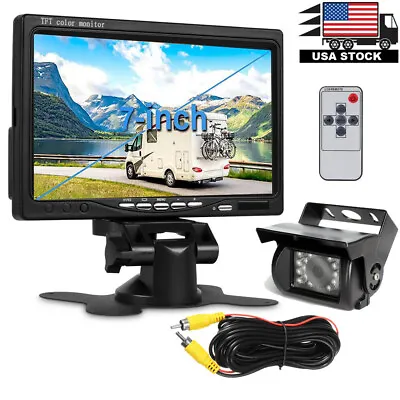 Rear View Backup Camera Night Vision System 7  Monitor For RV Truck Bus Trailer • $46.99