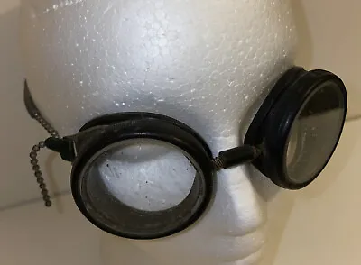 Vintage Willson Motorcycle Aviator Pilot Round Goggles Eyeglasses Steampunk HTF • $44.99