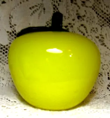 Vintage Murano Style Hand Blown Glass Yellow Apple Fruit Art Glass Figurine • $12.99