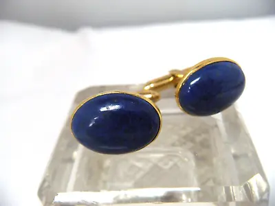 14K Yellow Gold Blue Lapis Lazuli Cufflinks • $450