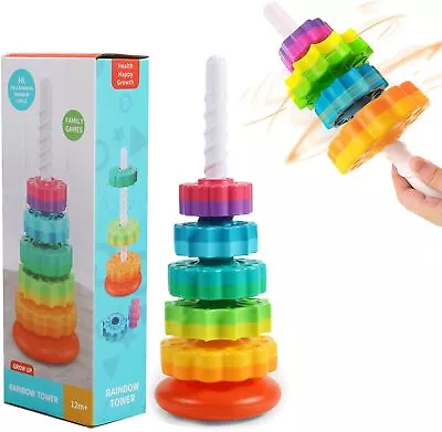 Spinning Stacker Baby Sensory Spin Gears Stacking Rings Toy Baby Learning Toys • £9.79