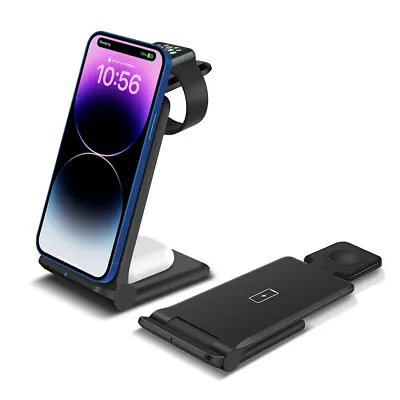$12.99 • Buy 3IN1 Wireless Charger Foldable Stand For Apple Watch 8 7 IPhone 14 13 12 AirPods