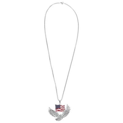 Eagle Necklace Eagle Pendant Gift Men Jewelry Cool American Flag Eagle Necklace • £5.82