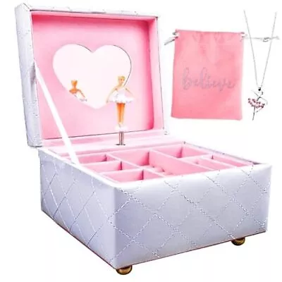 Hapinest Musical Ballerina Jewelry Box With Ballerina Necklace - Keepsake  • $42.07