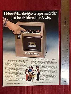 Fisher-Price Tape Recorder 1983 Print Ad Great To Frame • $6.95