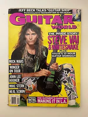Guitar World - January 1990 - Steve Vai Cover - Mick Mars Neal Scion Winger • $7.90