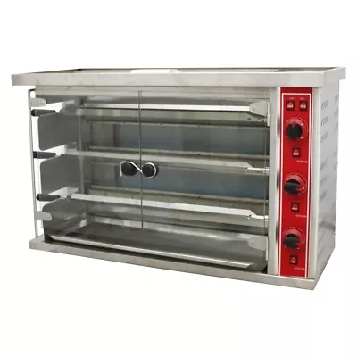 LPG Gas Chicken Rotisserie Machine 110V DIY Rotisserie Oven 3Burners Easy Adjust • $1355