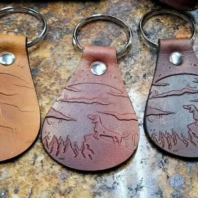 Dachshund Howling At Moon... Leather Key Chain • $9.06