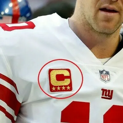 $14.99 • Buy New York GIANTS Eli Manning QB C-Patch RED 4⭐⭐⭐⭐Red Iron-on CAPTAIN'S C-PATCH