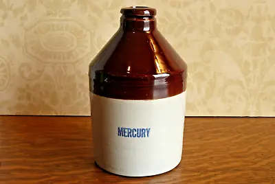 Antique 6  Tall Mercury Stoneware Crock Jug Stamped #10 On The Base • $28