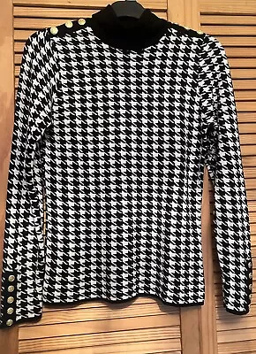 Womens Holland Cooper Classic Roll Neck Knit Houndstooth Size M • £45