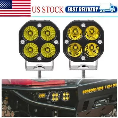 2X 3  LED Work Light Flood/Spot Cube Pods Bar Driving Amber Fog Lamp Offroad SUV • $30.98