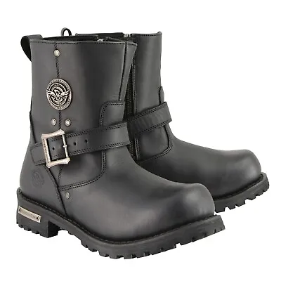 Milwaukee Leather MBM9040W Mens  WIDE WIDTH  Black 6-inch Classic Engineer Boots • $129.99