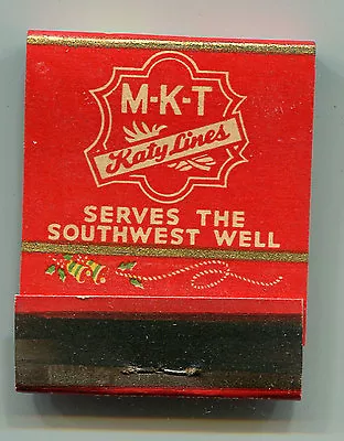 MKT Katy Railroad Christmas Matchbook Missouri Kansas Texas Lines 1940s MINT • $9.95