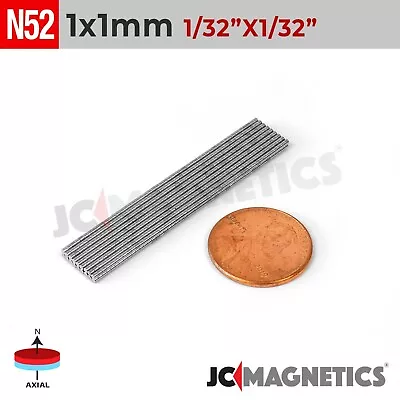 1mm X 1mm 1/32 X1/32  N52 Strong Rare Earth Neodymium Tiny Magnet Discs 1x1mm • $11.95