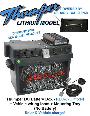 Redarc Quick Connect BCDC1225D Dual Charge Battery Box 8B&S Wiring Loom + TRAY • $839