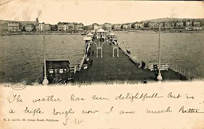 £9.95 • Buy Brighton Sussex Undivided Postcard 1902 View From Palace Pier Duplex PM