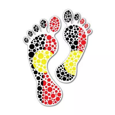 Aboriginal Styled Footprints Diecut Vinyl Adhesive Sticker 120x85mm • $3.95