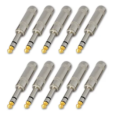 101/4 Stereo TRS Heavy Duty Male Audio Speaker Guitar Cable Connector Plug JACK • $20.99