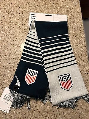 Nike USA Soccer Team Scarf Reversible ONLY FORWARD Navy White USMNT USWNT NEW • $14