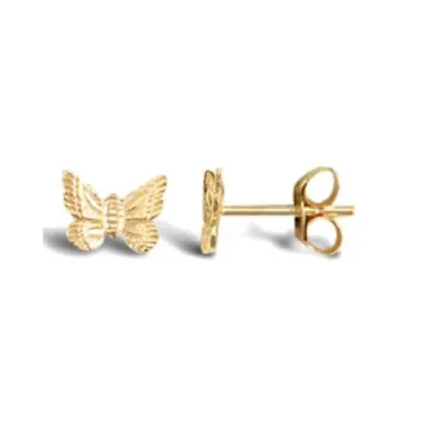 9ct Yellow Gold Children's Butterfly Stud Earrings  • £27.50