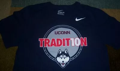 RARE Authentic UCONN/Connecticut Huskies NIKE Blue TRADITION SHIRT M Jersey L • $9.99