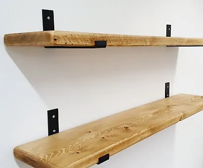 Solid Wood Scaffold Board Shelf Any Size Industrial Rustic Shelves No Brackets • £25.50