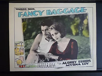 1929 Fancy Baggage - Myrna Loy + Audrey Ferris -exc Con Lobby Card - Lost Silent • $100