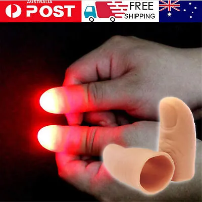 2pcs Magic Light Up Finger Fingers LED Tricks Thumb Props Lights Novelty Toys • $9.79