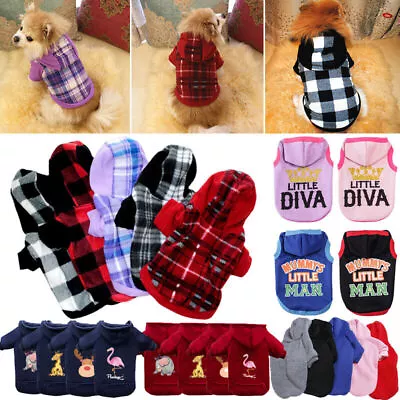 Pet Fleece Clothes Puppy Dog Warm Jumper Sweater Coat Small Yorkie Chihuahua Cat • £5.33