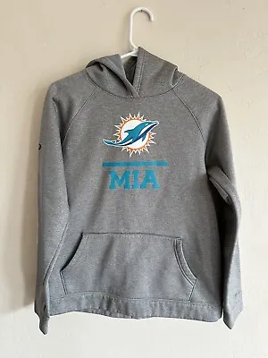 Nfl Miami Dolphins Hoodie Combine Authentic Youth XL Loose Under Armour • $25