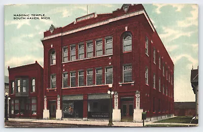 South Haven Mi Michigan - Masonic Temple & Post Office  - Postcard - Circa 1915 • $9.95