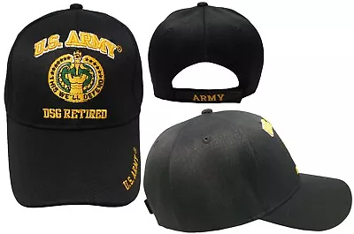 US Army DSG Drill Sergeant Retired Black Acrylic Adjustable Embroidered Cap Hat • $11.88