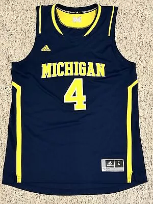 Adidas University Michigan Chris Webber #4 NCAA Basketball Jersey Fab 5 Men Sz L • $19.99